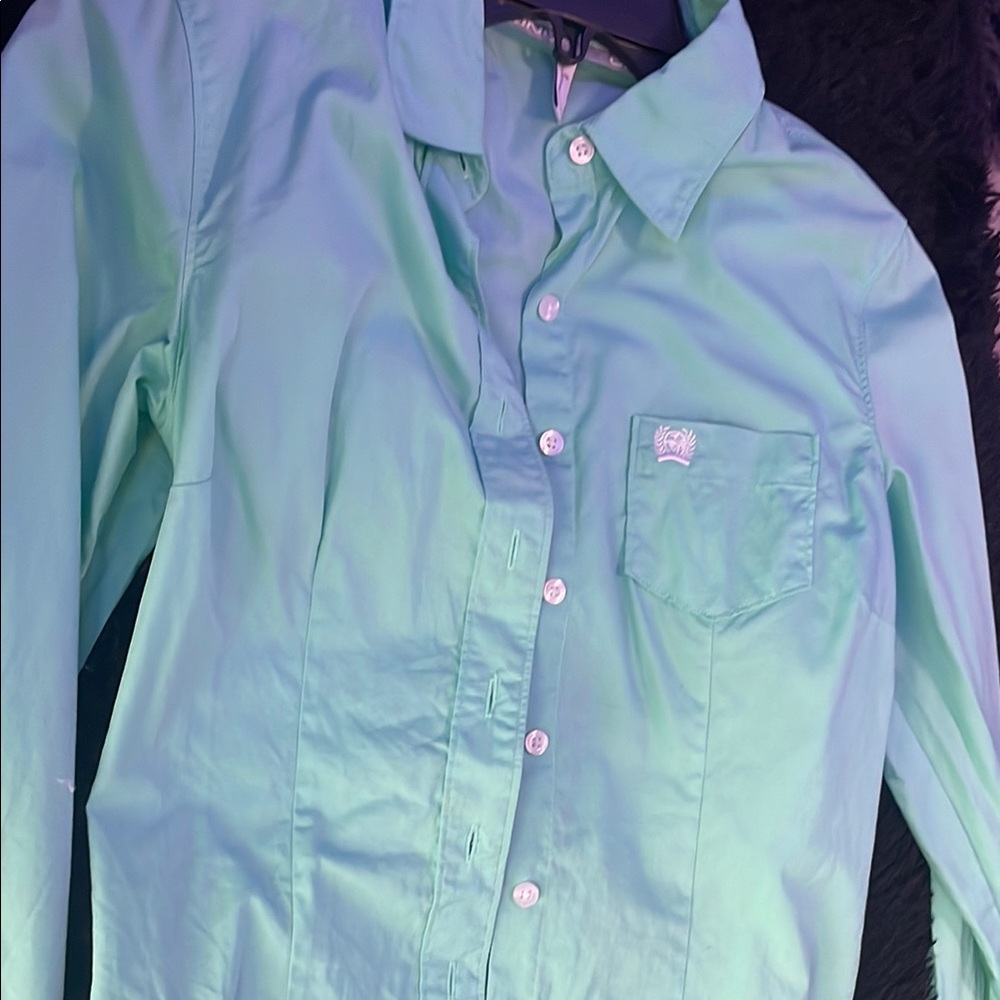 Kids Green Button-Up Shirt